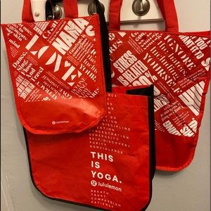 Bundle of 3 Lululemon 2 large and 1 small bag